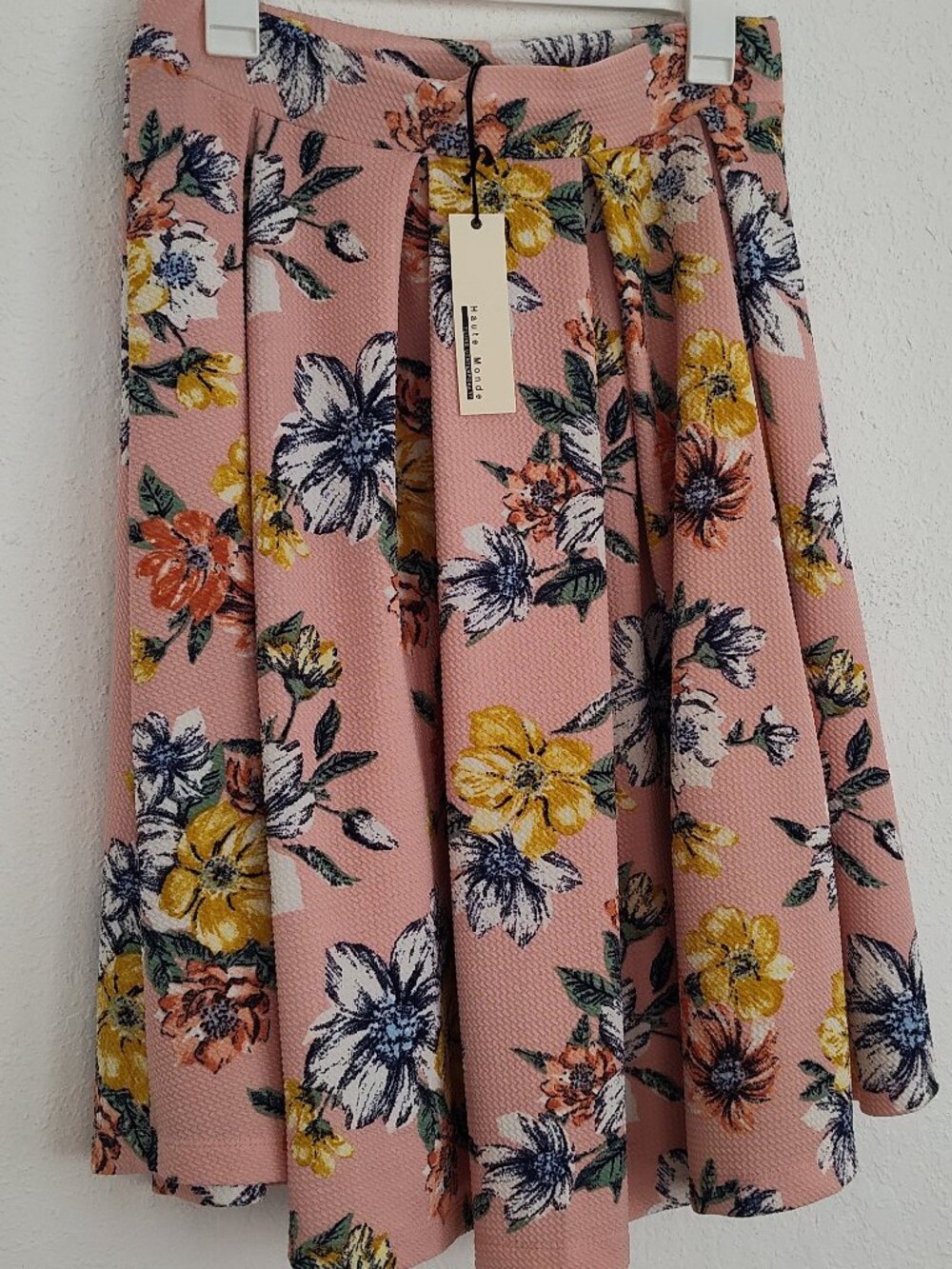 Haute Monde Young Contemporary, Floral, Midi, A-Line Skirt, L